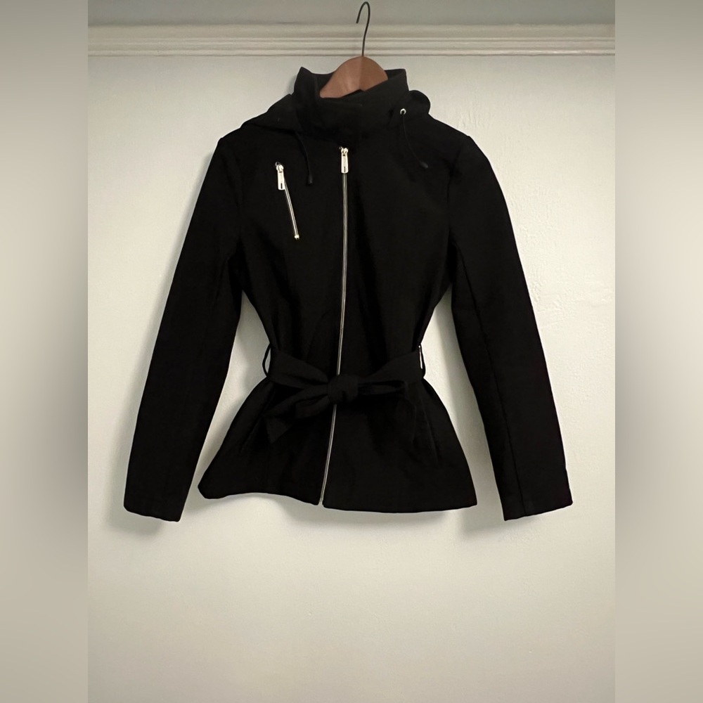 Kenneth Cole Black Trench Coat with Belt
